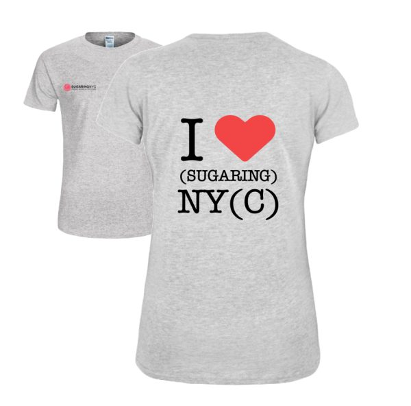 T-Shirt Grey “I ❤️ Sugaring NYC” Size M